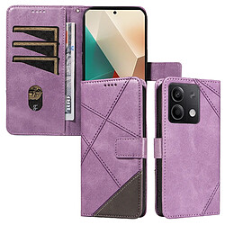 Coque Xiaomi Redmi Note 13 5G - Violet Étui portefeuille en cuir PU - Porte-cartes - Fonction support