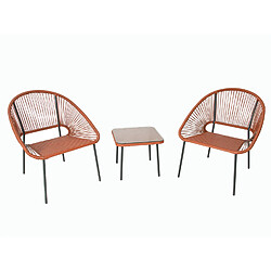 Concept Usine Salon de jardin 2 places avec table terracotta ACAPULCO