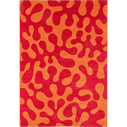 Jardindeco Tapis intérieur à poils longs Swing 384 rouge 80 x 140 cm.