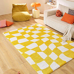 Jardindeco Tapis intérieur à poils longs Swing 383 jaune 80 x 140 cm.