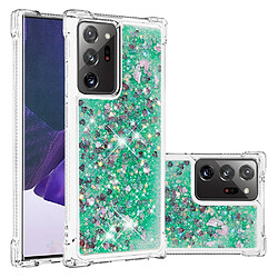 Coque Samsung Galaxy Note 20 Ultra 5G - Vert Coque TPU à paillettes liquides - Résistance aux chocs - Découpes précises - Effet scintillant