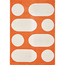 Jardindeco Tapis intérieur à poils longs Swing 381 orange 160 x 230 cm.