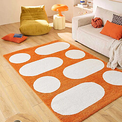 Jardindeco Tapis intérieur à poils longs Swing 381 orange 160 x 230 cm.