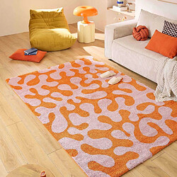 Jardindeco Tapis intérieur à poils longs Swing 384 rose 80 x 140 cm.