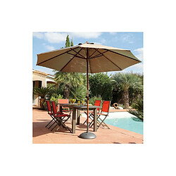 Proloisirs Parasol en bois 300 cm avec manivelle Holly taupe.