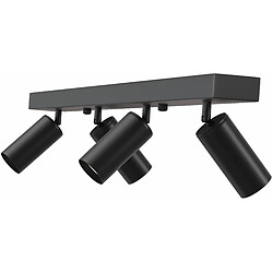 ICONIK INTERIOR Spot sur Rail - Lampe 4 Spots Orientables - 90CM Noir pas cher