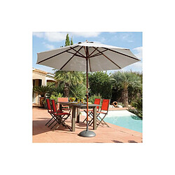 Proloisirs Parasol en bois 300 cm avec manivelle Holly ecru.