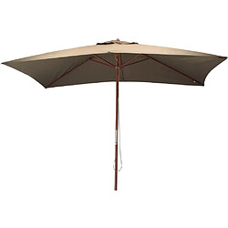 Proloisirs Parasol avec mât en bois 300x200 cm Ori taupe.