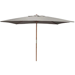 Proloisirs Parasol avec mât en bois 300x200 cm Ori gris.