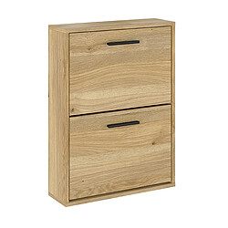 Pegane meuble à chaussures 2 portes - Chêne