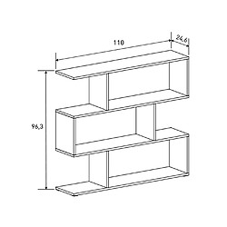 Pegane Étagère asymétrique basse - Chêne