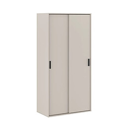 Pegane Armoire 2 portes coulissantes - Beige