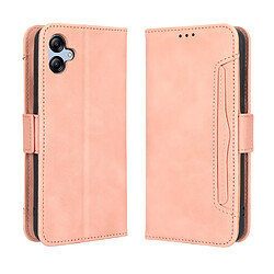 Samsung Galaxy A04E Étui rose Étui portefeuille en cuir PU - Fermeture magnétique - Porte-cartes