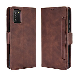 Coque Samsung Galaxy A02S - Cuir PU Marron Étui portefeuille - Compatible Samsung Galaxy A02S - Cuir PU - Porte-cartes intégré - Fermeture magnétique