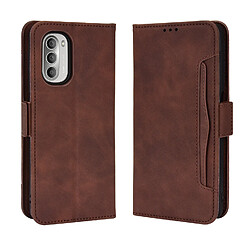 Coque pour Motorola MOTO G51 5G - Marron Étui en PU cuir - Design portefeuille - Porte-cartes - Fermeture magnétique