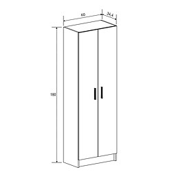 Pegane Armoire 2 portes - Chêne