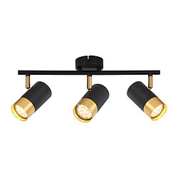 NETTLIFE Spot de plafond GU10 lampe de couloir noir or spot vintage rotatif à 350° pour salon chambre cuisine