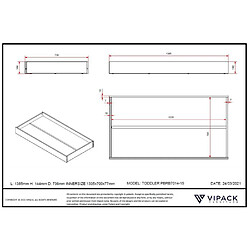 VIPACK Tiroir Lit Gigogne Junior Blanc