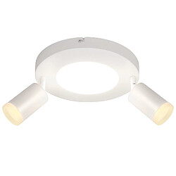 NETTLIFE Spot de plafond 2 ampoules GU10 20W chambre 3000k Pivotant Pivotant en métal à 350°