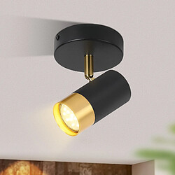 NETTLIFE Spot de plafond GU10 lampe de couloir noir or orientable à 350° vintage salon chambre cuisine