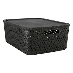 Atmosphera Panier de rangement tressé avec couvercle TRESSY - Noir