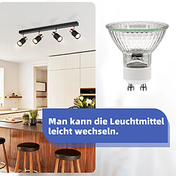 NETTLIFE Spot de plafond 4 ampoules lampe de cuisine GU10 355° plafonnier rotatif spot moderne