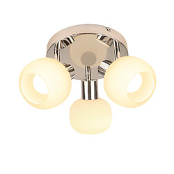 NETTLIFE Spot de plafond blanc E14 3 ampoules abat-jour intérieur en verre spot orientable sans centre lumineux