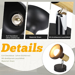 Nettlife spot de plafond 3 spots - Noir pas cher
