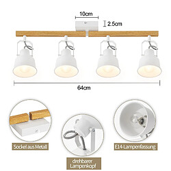 Acheter Nettlife Plafonnier spot 4 lampes - Blanc