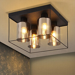 NETTLIFE Plafonnier Verre E27 - Noir