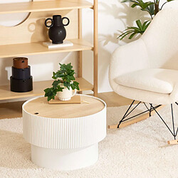 Atmosphera Table basse coffre en bois ENOLA - Blanc