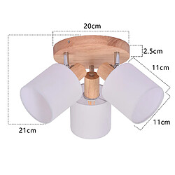 Nettlife Spot plafond 3 lampes - Blanc pas cher