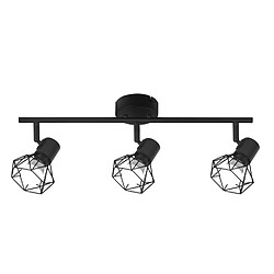 Nettlife Spot de plafond E14 3 lampes - Noir