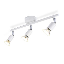 NETTLIFE Spot de plafond LED 3 ampoules plafonnier - plafonnier d'intérieur GU10 blanc chaud moderne