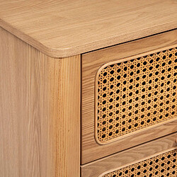 Atmosphera Chiffonnier 4 tiroirs en cannage TIRIA - Marron pas cher