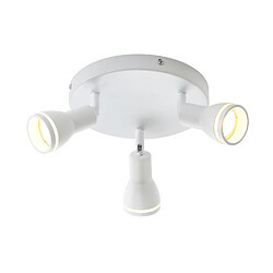 NETTLIFE Plafonnier Blanc moderne : 3 spots de plafond orientables en métal, plafonnier GU10, pour chambre, salle à manger, sans ampoule