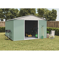 Wasabi Abri de Jardin Métal 15,5m2 Anjala – Porte coulissante double - Grilles de ventilation