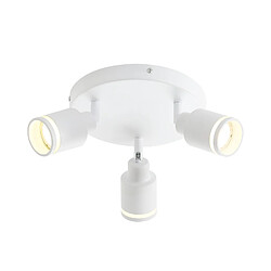 NETTLIFE Plafonnier Blanc moderne : 3 spots de plafond orientables en métal, plafonnier GU10, pour chambre, salle à manger, sans ampoule