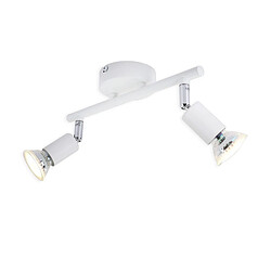 NETTLIFE Plafonnier LED 2 spots GU10 - Spot de Plafond Lampe de Plafond Moderne Intérieur Blanc pour Salon Salle de Bain Cuisine Bureau