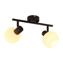 NETTLIFE Spot de plafond noir E14 intérieur vintage abat-jour en verre spot