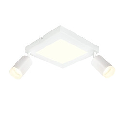 NETTLIFE Spot de plafond carré GU10 3000k blanc chaud 20W lampe de chambre orientable 350° blanc chaud