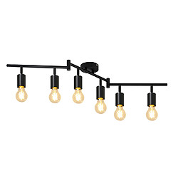 NETTLIFE Spot de plafond plafonnier noir E27 vintage 6 flammes plafonnier orientable 350°industriels