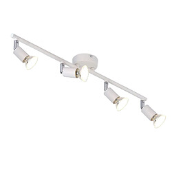 NETTLIFE Plafonnier LED 4 ampoules GU10 plafonnier moderne spot intérieur blanc