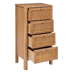 Avis Atmosphera Chiffonnier 4 tiroirs en cannage TIRIA - Marron