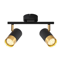 NETTLIFE Spot de plafond GU10 lampe de couloir noir or spot vintage rotatif à 350° pour salon chambre cuisine