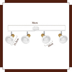 Nettlife Spot de plafond 4 ampoules - Blanc pas cher