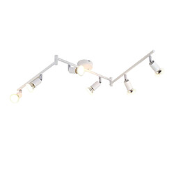 NETTLIFE Plafonnier LED 6 spots GU10 - Spot de Plafond Lampe de Plafond Moderne Intérieur Blanc pour Salon Salle de Bain Cuisine Bureau