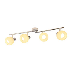 NETTLIFE Spot de plafond E14 blanc 4 ampoules intérieur verre Pivotant Vintage pour couloir chambre d'hôtel