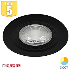 Braytron 5 Spots LED 3en1 Rond 7W - Noir - IP54