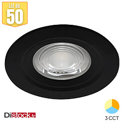 Braytron 50 Spots LED 3en1 Rond 7W - Noir - IP54